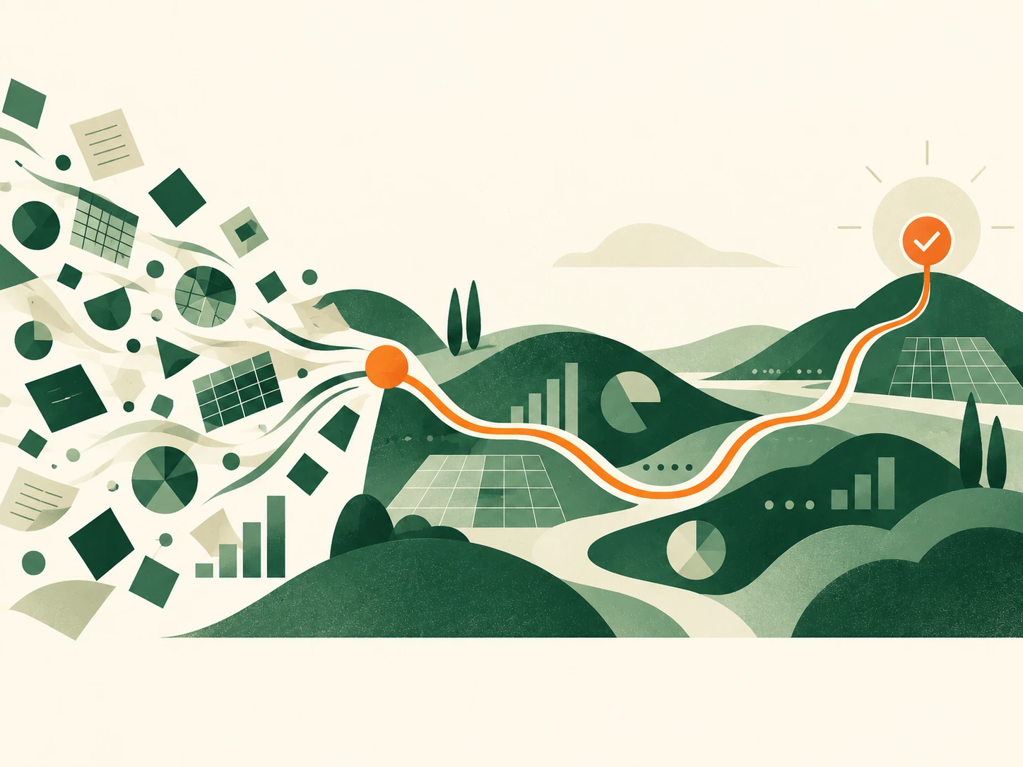 Scattered data becoming a clear route.